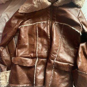 women medium wet seal bomber jacket leather